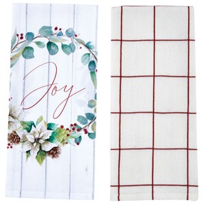 Park Designs Poinsettia Pine Poinsettia 2 Dishtowel Set - 1 of 3