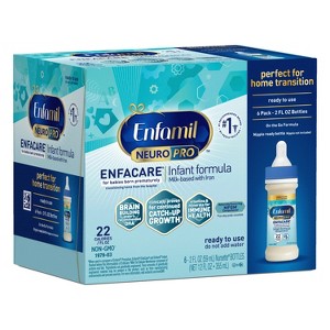 Enfamil EnfaCare Nursettes Ready to Feed Infant Formula Bottles - 2 fl oz/6ct - 1 of 4