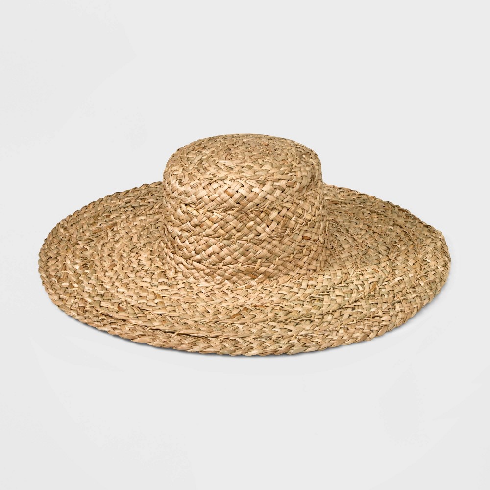 Hand Weaved Straw Boater Hat - Universal Thread™ Natural S/M