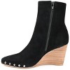 Journee Signature Womens Genuine Leather Reeya Almond Toe Wedge Ankle Booties - 2 of 4