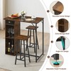 3-Tier Storage 2-Person Pub Table Set – Industrial Bistro Bar Table & Chairs, Pub Height Dining Furniture for Small Spaces, Easy Assembly - 4 of 4