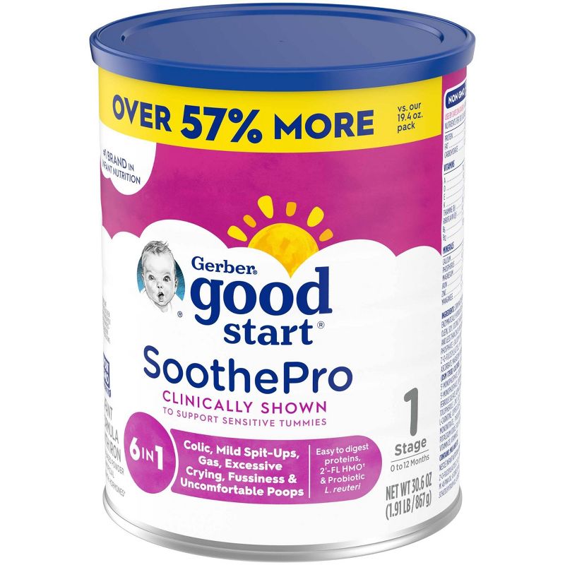 Gerber Good Start SoothePro Non-GMO Powder Infant Formula  - 30.6oz, 3 of 11