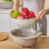 VECELO 2 In 1 Colander Strainer with Bowl Set, Fruit Vegetable Washing Colanders & Food Strainers, Double Layer Colander for Kitchen, Gray - 2 of 4