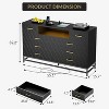 8 Drawer Wooden Dresser for Bedroom with Gold Handles, Wide Modern TV Stand for 55 Inch, Wood Storage Chest for Living Room and Bedroom - 2 of 4