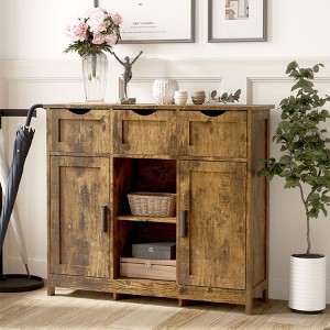 NicBex Versatile Storage Cabinet for Bathroom,Bedroom&Living Room,Floor Cabinet with 3 Drawers,2 Cubbies&2 Doors,Accent Cabinet - 1 of 4
