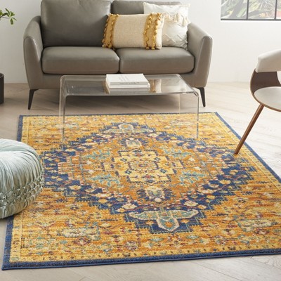 Bohemian Bliss Orange Medallion 4' x 6' Synthetic Area Rug
