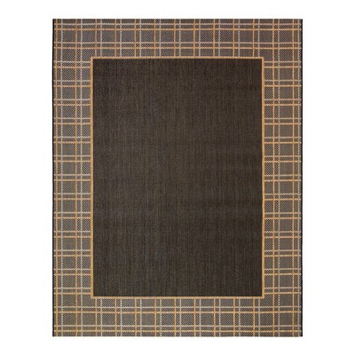 5'x7' Logan Chestnut Outdoor Rug Black - Laura Ashley