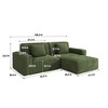 TiramisuBest 106.3" Large Striped Fabric Compression Sofa, Modern Living Room & Bedroom Furniture, High Rebound Green - 4 of 4