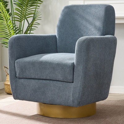 NicBex 360 Swivel Armchair, Accent Chair with Cotton Linen Fabric, Arm Chiar with Ergonomic Design, for Living Room, Bedroom