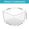 LunaLulinlk 5 Pcs Extra Large Clear Plastic Storage Bins,11x11 Cube Acrylic Organizer Square Containers with Handle - 2 of 4