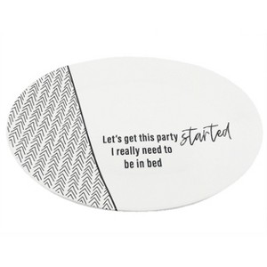 Totalee Gift Party Started Platter Ceramic White - 1 of 2