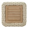 Coffee Table 16.9"H, Acacia Wood & Metal, White & Natural, Modern Square Design by Zuo Modern - 4 of 4