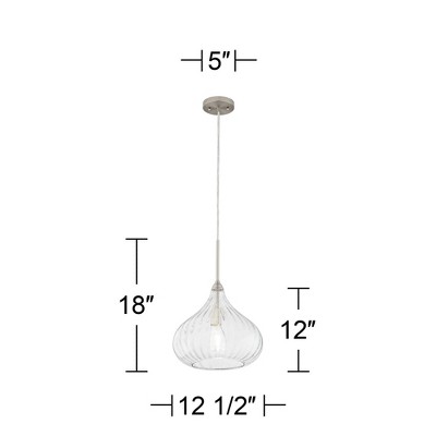 Brushed Nickel Mini Pendant with Clear Glass Shade
