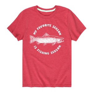 Boys' - Instant Message - My Favorite Season Is Fishing Season Short Sleeve Graphic T-Shirt - 1 of 4