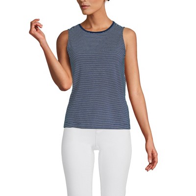 Lands' End Women's Crew Neck Jersey Shell Tank