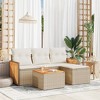 vidaXL Garden Sofa Set Beige PE rattan 5 Piece Set Modular - 2 of 4