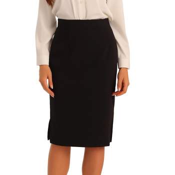 Allegra K Women's Elegant High Wasit Split Hem Work Bodycon Pencil Skirt