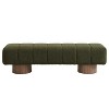 Hrinhom 64"W Upholstered Dining Stools,Benches,Ottoman, Wooden Legs,Boucle - 3 of 4