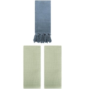 REGALWOVEN 3 Packs Cotton Soft Absorbent Tassels and Waffle Hand Towel - 1 of 4