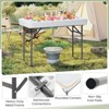 Tangkula 4 FT Folding Ice Table Portable Outdoor Cooler Table with Drain Removable Matching Skirt - 4 of 4