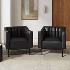 Carsten Industry 30" Wide Faux Leather Chair with Metal Leg Set Of 2| HULALA HOME - 2 of 4