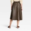 Women's Faux Leather Skirt - A New Day™ Dark Brown - 2 of 3