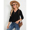 Women's V-Neck Oversized Long-Sleeve Hooded Sweatshirt Jacket In-Stock Casual Outerwear for Daily Errands, Lounge & Layered Looks - 3 of 4