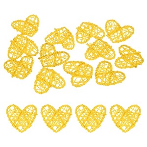 Unique Bargains Heart Shaped Wicker Rattan Decorative DIY Crafts Balls 2.4 Inch 12 Pcs - 1 of 4