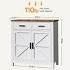 RISOKEYS Modern Farmhouse Kitchen Storage Cabinet,Floor Sideboard Buffet Storage, with 2 Drawers and 2 Doors,for Living Room, Dining Room - 3 of 4