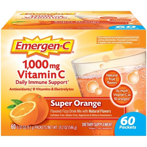 Emergen-C Vitamin C Supplement Drink Mix - Super Orange - 60ct - image 1 of 4