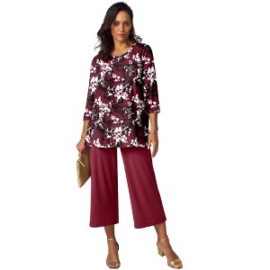 Jessica London Women's Plus Size Stretch Knit Swing Tunic - 1 of 4