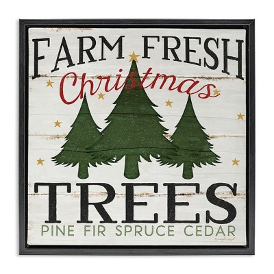 Stupell Industries Farm Fresh Christmas Trees, 25" x 25"