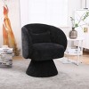 TIRAMISUBEST Swivel Accent Chair Armchair, Round Barrel Chair in Fabric for Living Room Bedroom(Black) - 2 of 4
