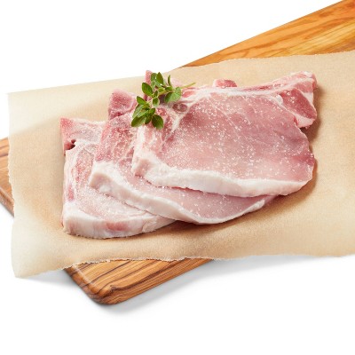 Bone-in Thin Cut Center Cut Pork Chops - 1.20-2.00 lbs - price per lb - Good &#38; Gather&#8482;