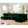 Upholstered Sectional Sofa, 4 Seater Free Combination Convertible Sofa, Sofas with Ottoman, Corduroy Fabric Sectional Sofas-Cuddlewood - 2 of 4
