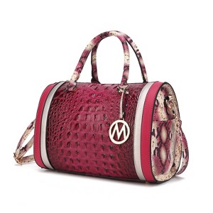 MKF Collection Eleanor Faux Crocodile-Embossed Vegan Leather Women’s Satchel by Mia K - 1 of 4