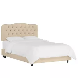 California King Seville Upholstered Bed in Linen - Skyline Furniture