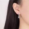 Paaaawaters 14k White Gold Plated 5A Cubic Zirconia Butterfly Hoop Dangle Earings - 2 of 4