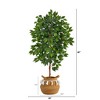 Nearly Natural 4-ft Ficus Artificial Tree in Boho Chic Handmade Natural Cotton Woven Planter with Tassels - 2 of 4