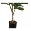 Monarch Specialties Artificial Plant 47 inch Tall Fiddle Tree Indoor Faux Fake Floor Greenery Potted Real Touch Decorative Green Leaves Black Pot - 3 of 4