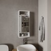 SEVOBAL Bathroom Storage Cabinets Minimalist Mirror Cabinet with One Door and Accessible Shelves for Bathroom, White, 5.9"*11.8"*28.3" - 4 of 4