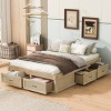 1 Piece Storage Bed Frame, MDF Wood Platform with 6 Drawers, No Headboard Organizer Base for Bedroom - Baofuwish - 2 of 4