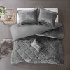PAGED Duvet Cover Set Velvet Bedding Set with Throw Pillow, Quilted Diamond Top, Machine Washable - 2 of 4