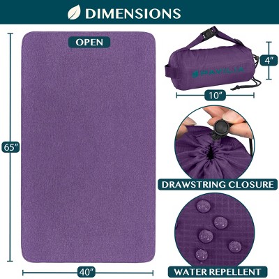 Purple Microfiber Packable Travel Blanket with Carry Bag