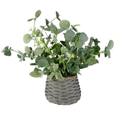 Raz Imports 15.5" Green and Brown Artificial Eucalyptus Arrangement