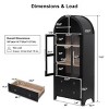 71'' Farmhouse Arched Bookcase with Glass Doors,2 Drawers and Adjustable Shelves for Living Room or Office-Baofuwish - 4 of 4