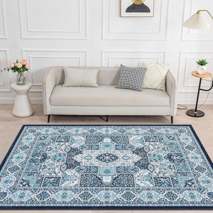 Nasitip Area Rugs,Washable Rugs Floor Carpet, Vintage Rugs for High Traffic Areas,  Non-Slip Rug for Dining Room Office Home Decor - 1 of 4