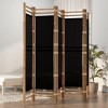 vidaXL Folding 5-Panel Room Divider 78.7" Bamboo and Canvas - 2 of 4