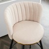 Resenkos Counter Bar Stools, Counter Stool,Set of 2 Beige Swivel Bar Stools with Elegant Metal Back Accents for Kitchen, Bar - 4 of 4