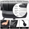 Ergonomic Office Chair, High-Back Genuine Leather Executive Chair, Height Adjustable, Folding Armrests, Swivel Computer Chair for Home Office - 4 of 4